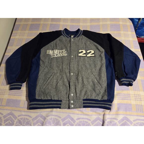 RARE Vintage Starter Emmitt Zone Smith NFL Dallas Cowboys Wool Jacket Large 90s - Picture 1 of 13